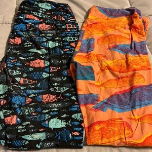 LuLaRoe leggings one size (bundle of 2) whales & fish